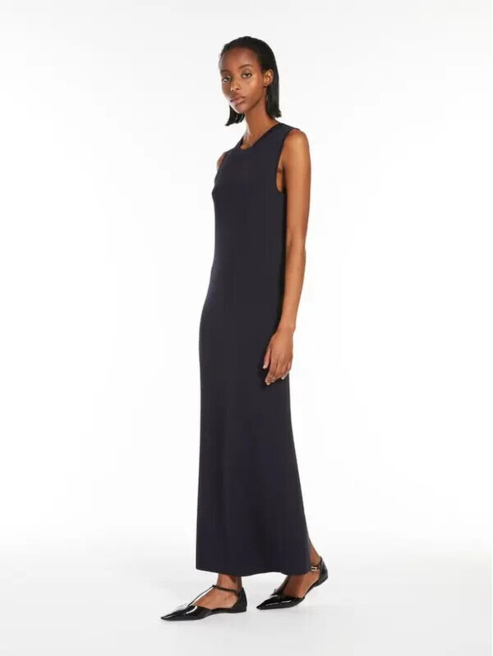 NEW, MaxMara viscose knit sheath dress Navy Size M #DD82